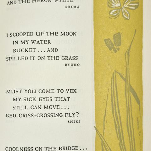 Haiku and decoration from The Four Seasons: Japanese Haiku Second Series, PL884 .F66 1958 