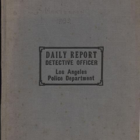 Cover of Detective Mortensen’s Daily Reports, 1929