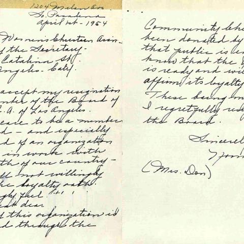 Resignation letter from Norma Woods
