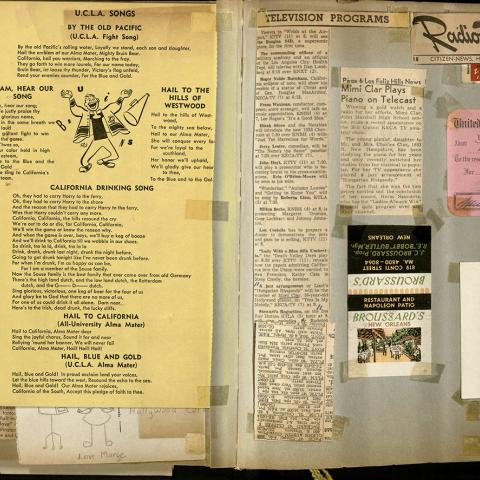 Scrapbook pages, Mimi Melnick Collection
