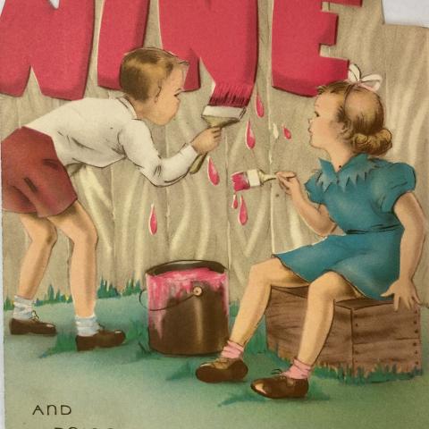 Birthday card, ca. 1940s