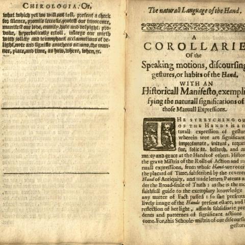 Chapter 1, A Corollarie of the Speaking motions, discoursing gestures, or habits of the Hand