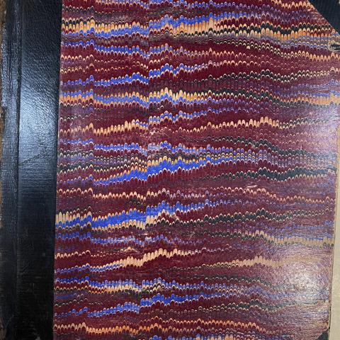 Marbled book cover, Brawley California Weather Station Logbook, SC.BWSL  