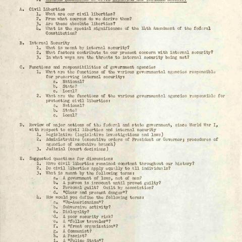 Civil Liberties and Internal Security Handout
