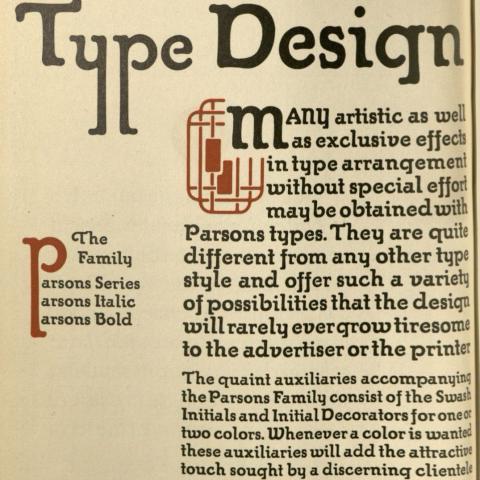 Examples of Parsons Bold type, Z250 .D2727 1923
