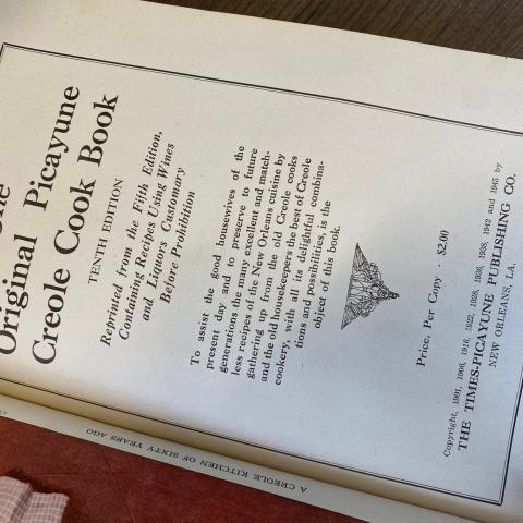 Title page from The Original Picayune Creole Cook Book, TX715.2.L68 O75 1945
