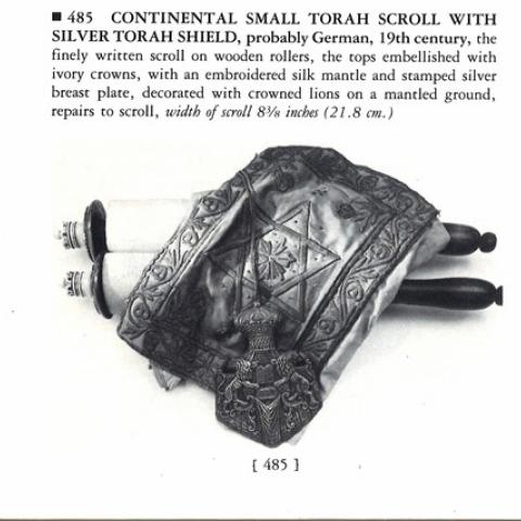 Fine Judaica and Related Works of Art, Sotherby’s 1982 auction catalog page works of art