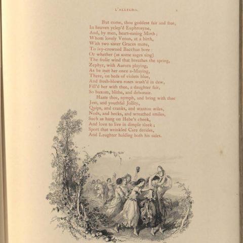 Milton’s L’Allegro and Il Penseroso, Illustrated with Etchings on Steel by Birket Foster, page 2, 1855