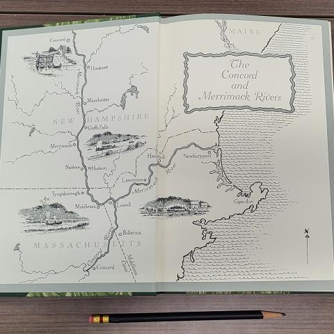 Map of the Concord and Merrimack Rivers, from A Week on the Concord and Merrimack Rivers by Henry David Thoreau, F72.M7 T5 1975 