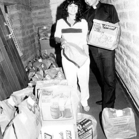 Saint Simon’s Episcopal Church food distribution event, 1983, Robert and Betty Franklin Collection
