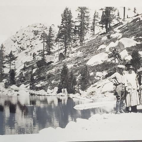 Family posing at Echo Lake, 1922, Johnson Family Echo Lake Photograph Collection