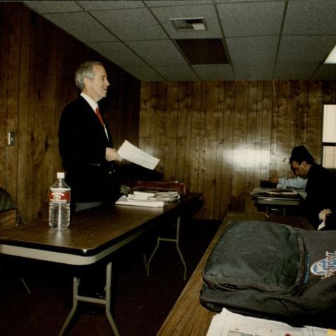 Course held in a trailer on campus