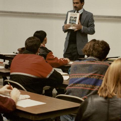 Geography course held in a tent on campus