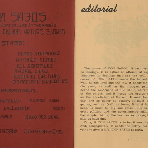Inside cover and first page of first issue