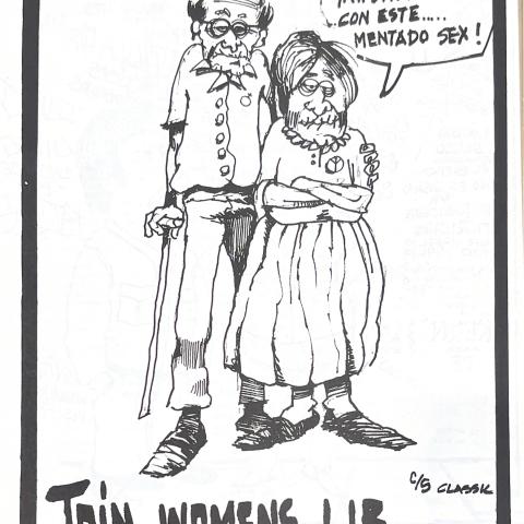 Cartoon of an abuelo and abuela looking disapprovingly