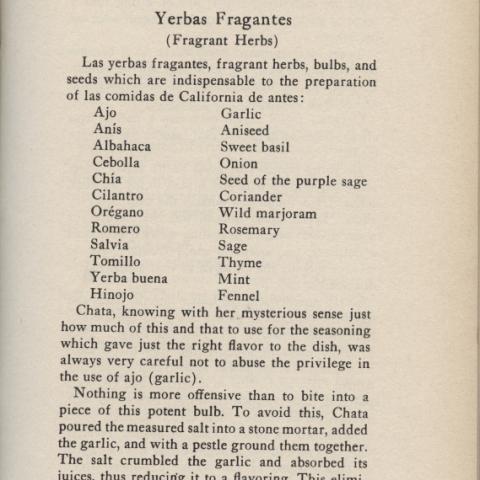 List of Yerbas Fragrantes - Fragrant Herbs