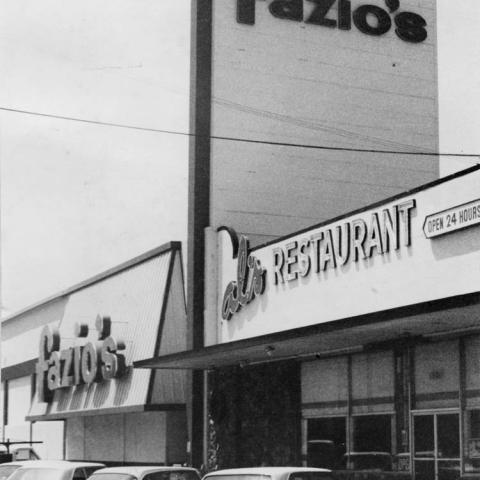 Shopping center with Fazio's Market and Al's Restaurant, Tujunga, ca. 1970: ID: LLHS230