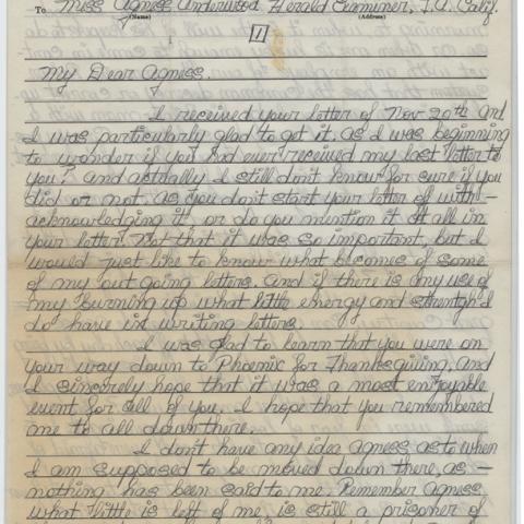 Letter from Cohen to Underwood, November 29, 1964 (page 1)