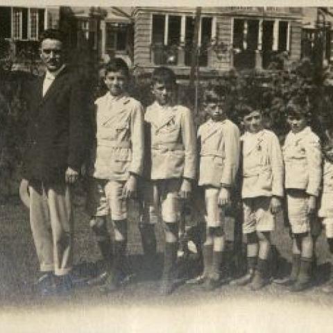 Photograph of boys lined up in a row