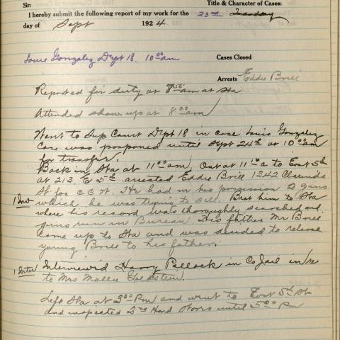 Entry refers to a case in which he had to be in court for four days