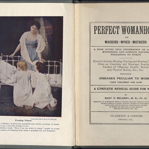 Title page and frontispiece, Perfect Womanhood for Maidens, Wives, Mothers, 1903