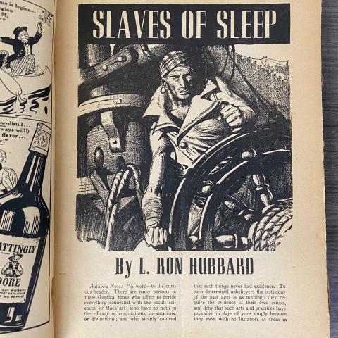 Illustration of Jan Palmer from Hubbard's "Slaves of Sleep," in Unknown Vol. 1 no. 5, page 9, P1 .U554