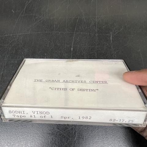 Vinod Sodhi's oral history interview cassette tape