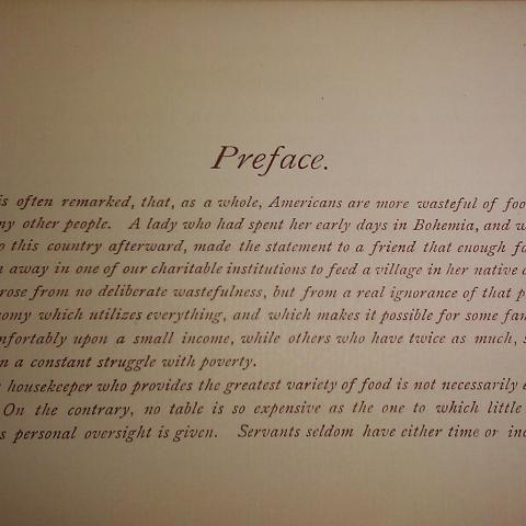 Preface to Mrs. Gilpin's Frugalities, 1883