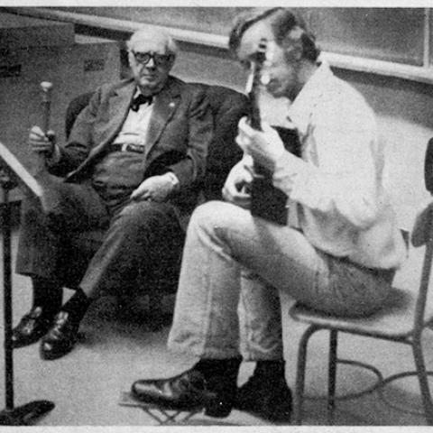 CSUN student performs for Segovia, February 2, 1977