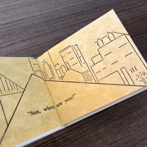 Endpaper of Sun Cat by Marvin R. Hiemstra, PS3558.I32 S85 1986