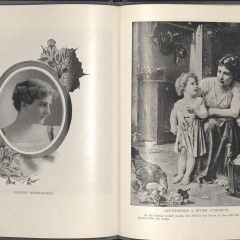 Photograph and illustration, Perfect Womanhood for Maidens, Wives, Mothers, 1903