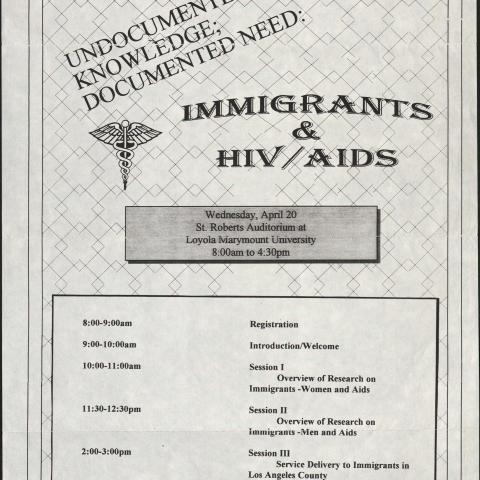 Immigrants & HIV/AIDS conference flyer, Mary Santoli Pardo Collection