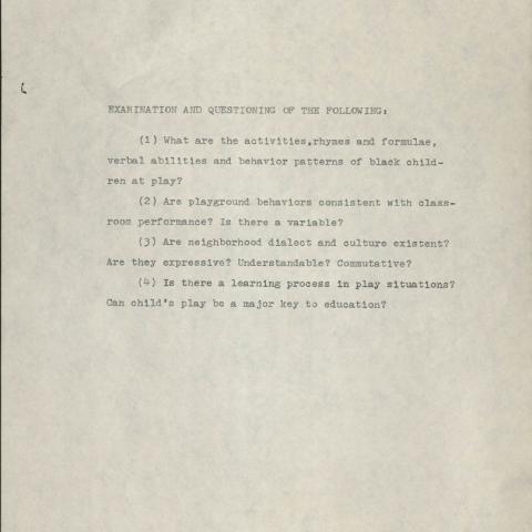 Questions guiding Lerner’s study, URB.BLH, Box 18, Folder 32.