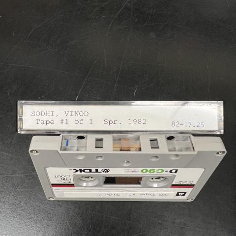 Vinod Sodhi's oral history interview cassette tape