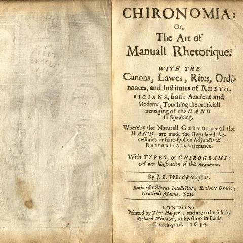 Part 2, Chironomia: or, the Art of Manuall Rhetoricke
