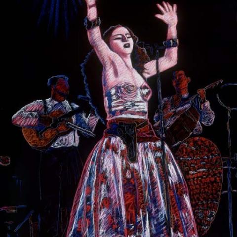 “Astrid Hadad in San Francisco” by Ester Hernandez, 2005
