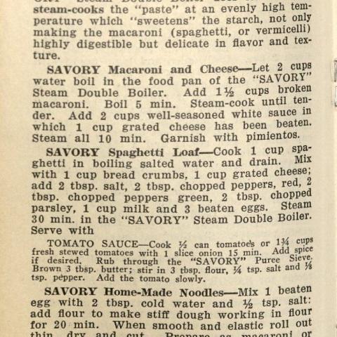 Savory Prize Recipe Book, page 12. Culinary Pamphlet Collection