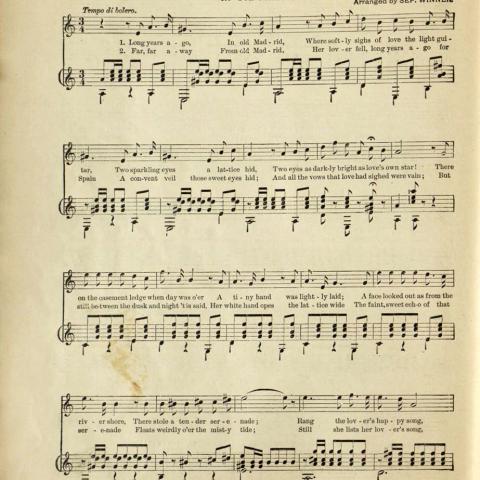 One of the many songs for voice and guitar arranged by American songwriter, Septimus Winner