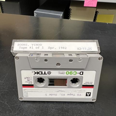 Vinod Sodhi's oral history interview cassette tape