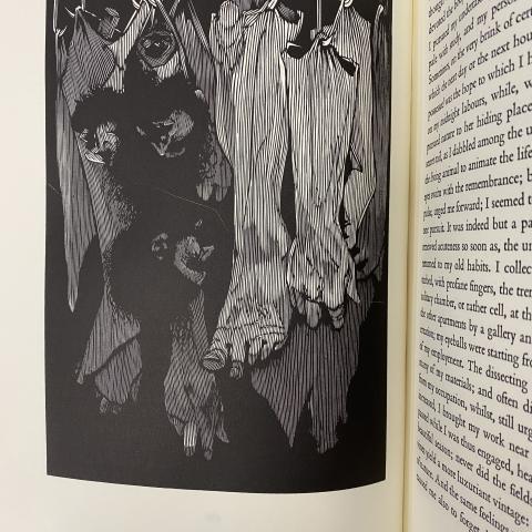 “Victor’s Midnight Labors”  wood engraving print, PR5397 .F7 1984c