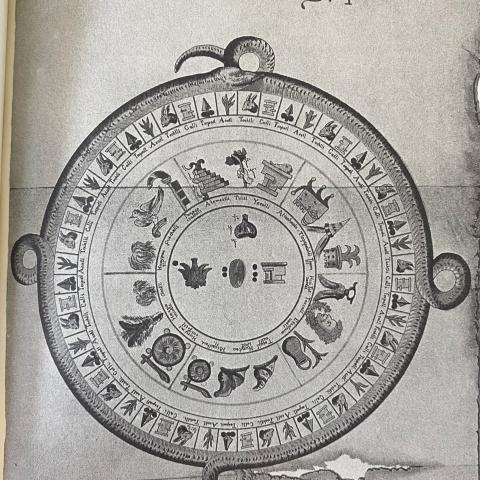 Illustration of a calendar from Los calendarios mexicanos by Mariano Fernández de Echeverría y Veytia