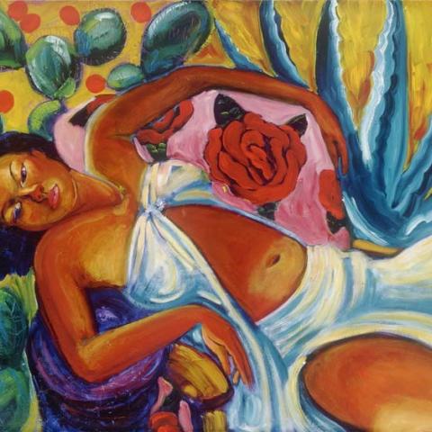 “Janine at 39, mother of twins” by Margaret Garcia, 2005