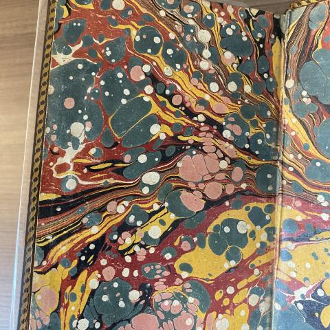 Marbled endpapers from The Castle of Otranto PR3757.W2 C3 1786