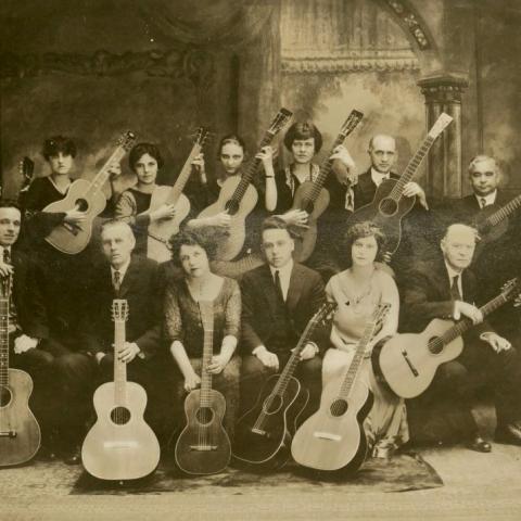 Cover photo, American Guitar Society, in Soundboard,  Winter 1984/1985. Vahdah Olcott Bickford Collection