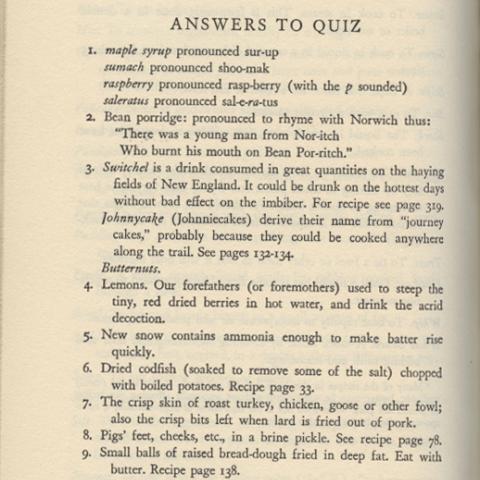 Answers to a quiz