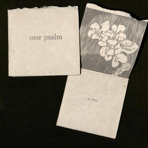 Folded book and paper pocket, One Psalm by Sue Bucholz