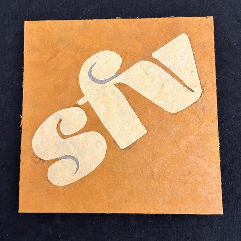 book cover with “sfv” in cream on textured paper against a brown backdrop; Visualizing a History of the San Fernando Valley by Carlos Godoy, N7433.4.G63 V57 2019