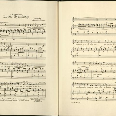 Music for “Love’s Symphony,” 1908, Library of the Institute for the Study of Women in Music Collection