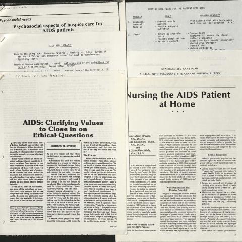 Nursing perspectives on AIDS, 1987-1988. Vern L. Bullough Papers