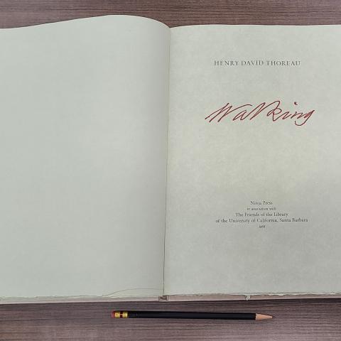 Title page to "Walking" by Henry David Thoreau, PS3051 .W35 1988